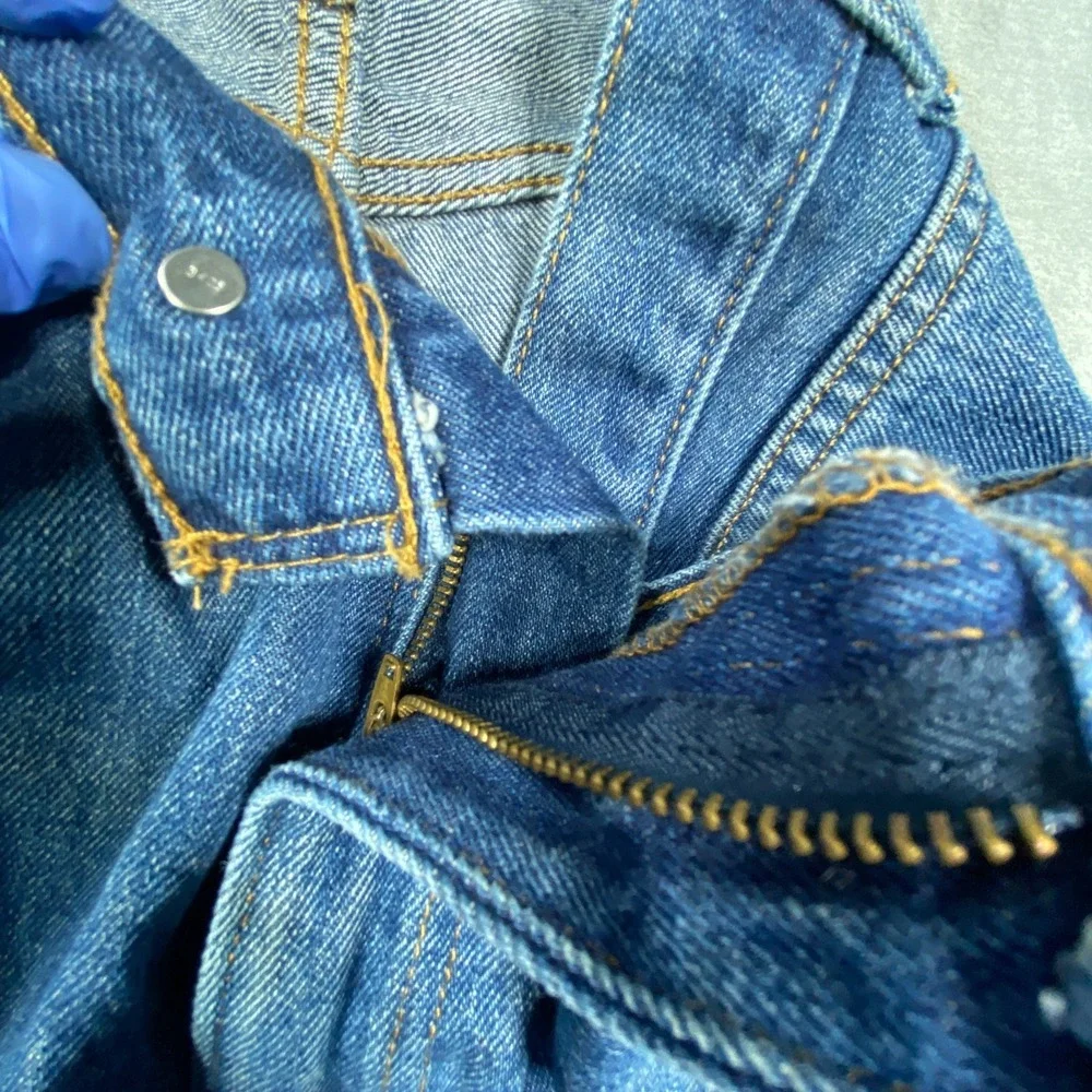 Levis 505 Regular Fit Straight Leg Jeans Mens 38x28 Blue Stretch Denim Fade EUC‎
